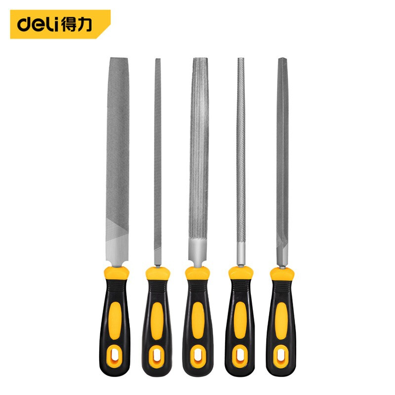 得力(deli) 中齿锉刀组套 整形锉刀什锦锉打磨工具5件套8英寸DL35208