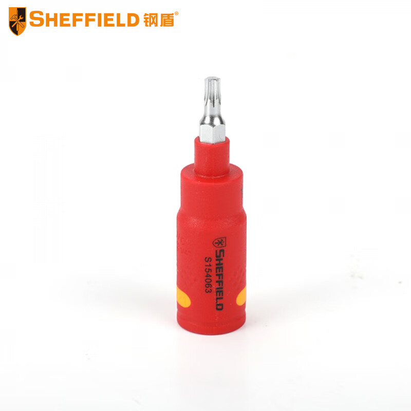 钢盾SHEFFIELD S154065 1/4英寸系列注塑型双色绝缘花型旋具套筒