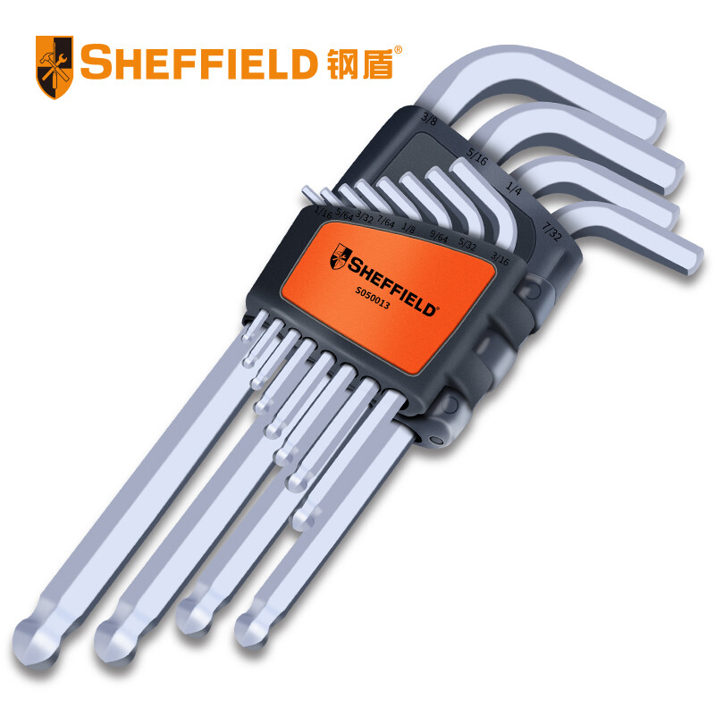 钢盾 SHEFFIELD S050013 12件套英制加长内六角扳手