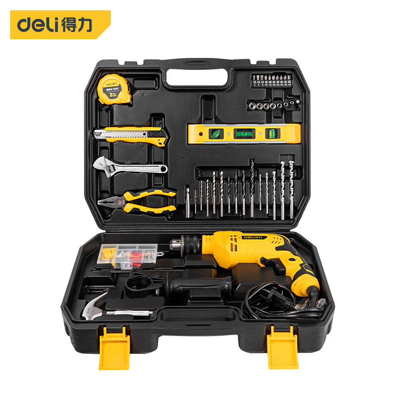得力（deli ) 冲击钻套装 多功能电动螺丝刀工具116件套 DL6011 4