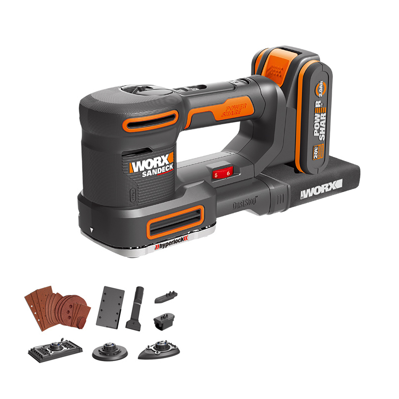 威克士（WORX）家用多功能砂光机WX820木工砂纸机木材砂磨机金属抛光机腻子打