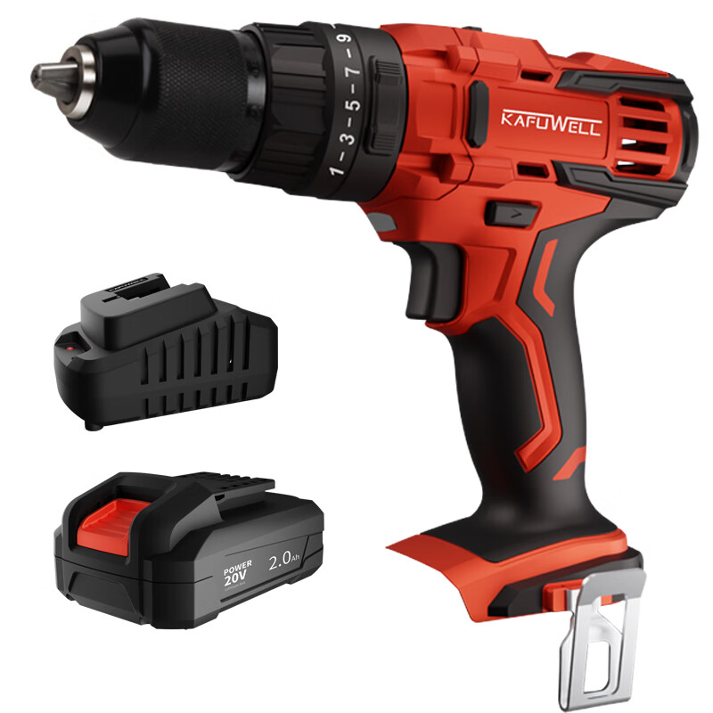卡夫威尔20V冲击锂电钻 强力充电螺丝刀电起子 2.0Ah电池 PA4221F-
