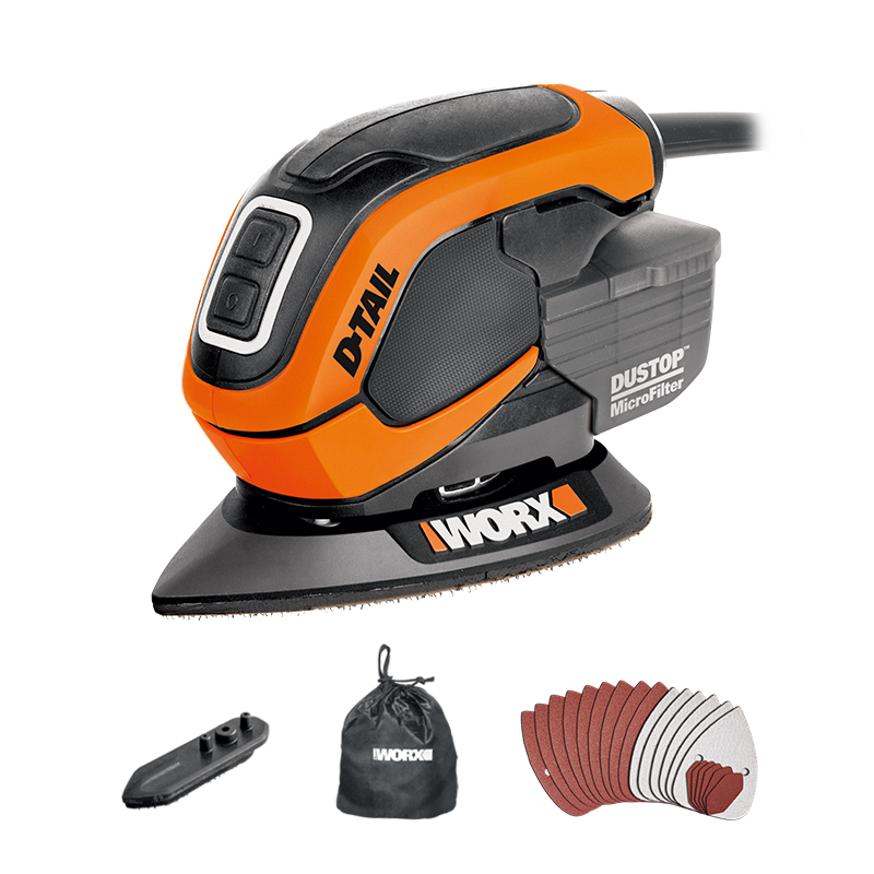 威克士（WORX）木工砂纸机WX648.1木板砂光机平板砂皮机木材磨砂机油漆抛光