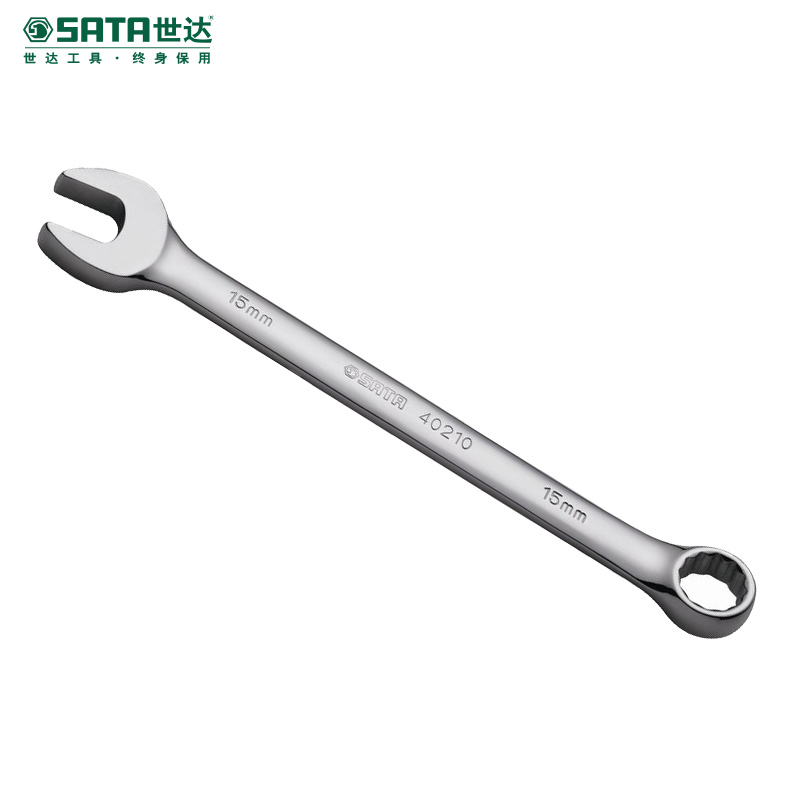 世达（SATA）公制全抛光两用扳手 25mm板子全抛光双开口眼镜扳手40220 