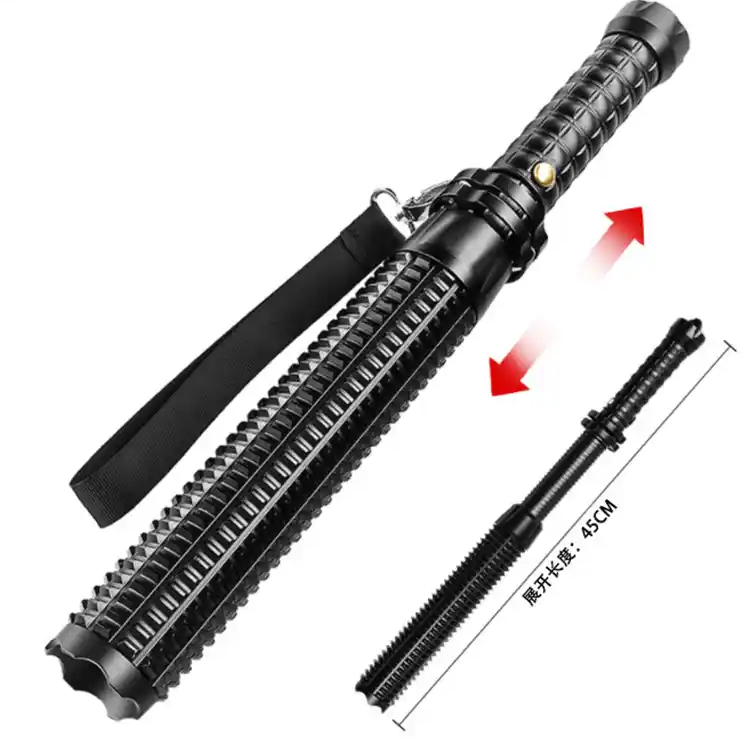 安达通 防爆棍 加长防暴棍强光手电超远射程安保防爆器材 棒球棒手电筒（不含电池）