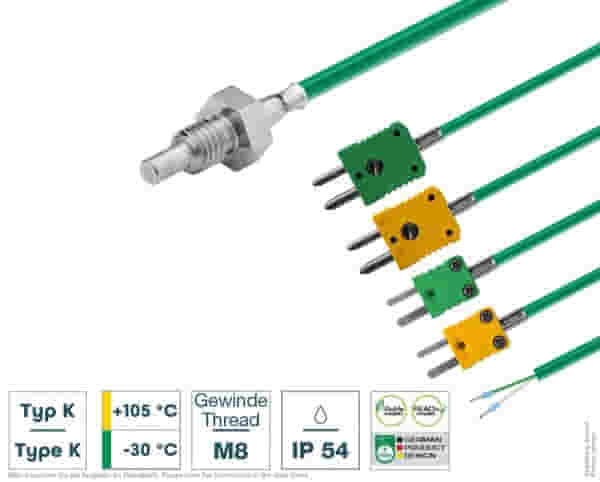 温度传感器TK-101-K M8 X PVC 0.3/4 X 50M
