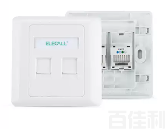 伊莱科（ELECALL）开关插座面板电脑网络网口网线插座（带模块）电话电脑 1位